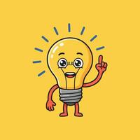 Cute Lightbulb Character Idea Illustration vector