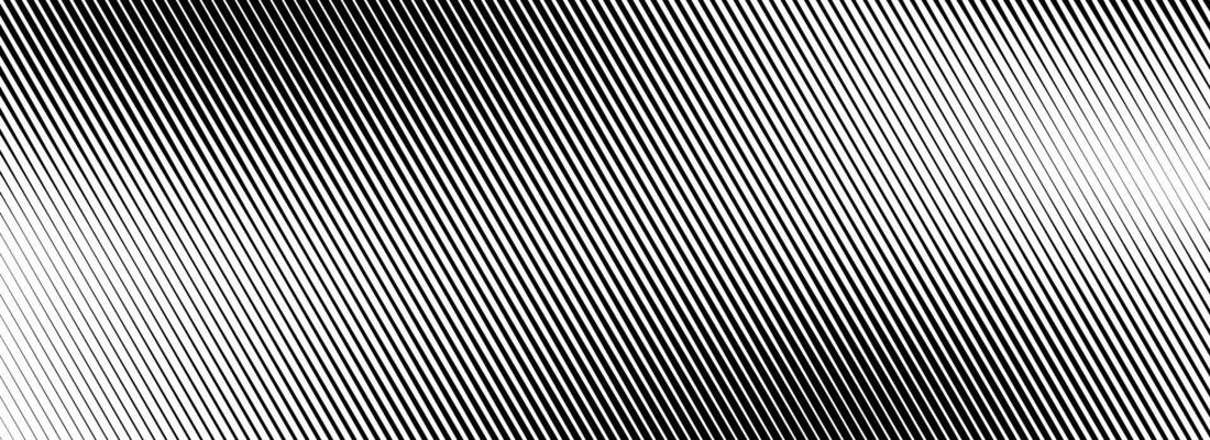 Linear gradient texture. Black diagonal stripes gradation background. Thin to thick fade slanted pattern backdrop. Oblique parallel strokes wallpaper for overlay, print, cover, banner