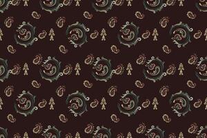 Elegant paisley pattern in black. seamless pattern vector