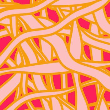 un rosado y naranja resumen antecedentes con muchos ondulado líneas vector