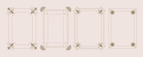 Double outline frame for art deco design vector