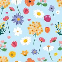 spring flower seamless pattern vector