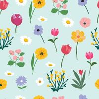 flower seamless pattern for spring vector