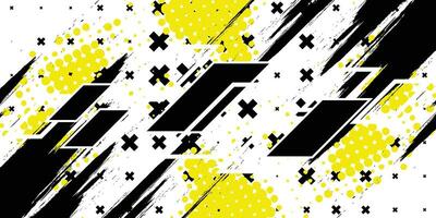 abstract grunge style background with black and yellow stripes vector