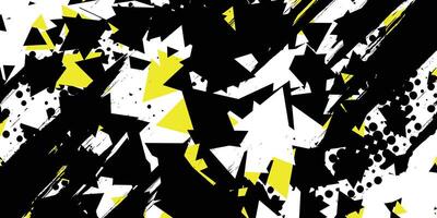 a black and yellow abstract background with many shapes vector