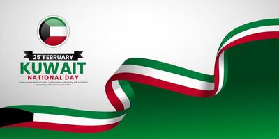 Kuwait National Day Banner Background for Poster, Greeting Card with blank space text vector