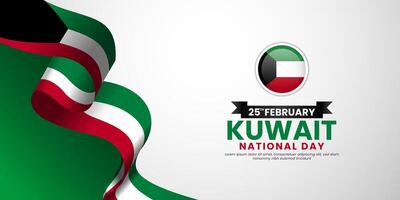 Kuwait National Day Banner Background for Poster, Greeting Card with blank space area vector