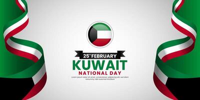 Kuwait Flag for National day banner background with blank space area vector