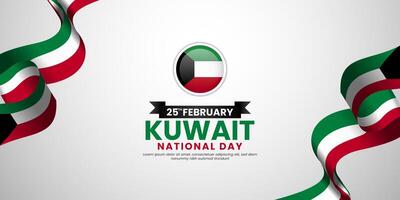 Kuwait National Day Banner Background for Greeting Card with blank space area vector