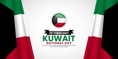 Kuwait Flag for National day greeting card, banner background with blank space area vector