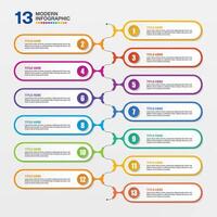 Infographic 13 options or step. vector