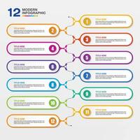 Infographic 12 step for presentation. business concept. vector