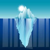 iceberg floating on the ocean illustration in gradient vector