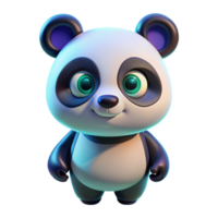 Adorable 3D Panda Cartoon - An adorable 3D render of a cartoon panda capturing its playful and endearing nature png