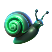 brilhando Caracol três dimensional render com luminoso Concha e brincalhão expressão png