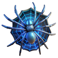 Cybernetic Spider Web Art - A futuristic depiction of a spider web with cybernetic elements showcasing advanced mechanical design and sleek features png