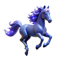 Glowing Unicorn Horse Three Dimensional Render in a Majestic Scene of Enchantment png