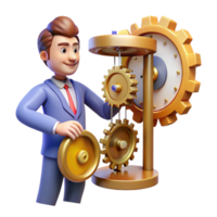 Gears Mechanism and Business in a Three Dimensional Render with Intricate Details png