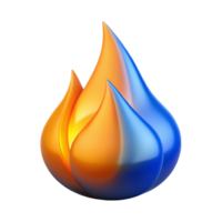 Abstract Flame Blue and Orange Design - A conceptual artwork featuring an abstract flame with blue and orange elements creating a dynamic and modern visual composition png