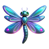 Shiny Dragonfly 3D Render - A captivating 3D render of a dragonfly with shiny elements highlighting its delicate beauty and vibrant colors png