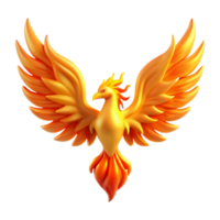 Fiery Phoenix with Wings of Rebirth in a Mystical Setting with Enchanting Atmosphere png