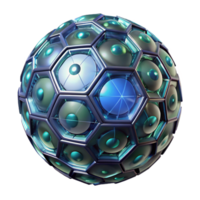 Abstract 3D Sphere Geometric Design - A conceptual 3D render of an abstract sphere with geometric design creating a dynamic and modern visual composition png