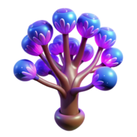 Glowing Purple Fantasy Tree in a Mesmerizing Three Dimensional Render of Nature png