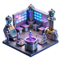 Futuristic Robot Lab in an AI Testing Facility in a Visionary Three Dimensional Scene of Innovation png