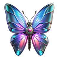 Cybernetic Butterfly in a Three Dimensional Render of Futuristic Design png