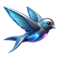 Cybernetic Bird Futuristic Avian Design - A futuristic depiction of a bird with cybernetic elements showcasing advanced mechanical design and sleek features png