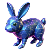 Low Poly Rabbit 3D Model - A minimalist 3D model of a rabbit designed in a low poly style capturing its playful and modern aesthetic png