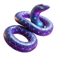 Cosmic Serpent Digital Art - A mystical digital artwork of a serpent with cosmic elements blending celestial themes with mythical creature design png
