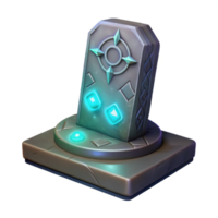 Glowing Stone Tablet as a Game Item in a Radiant Three Dimensional Scene of Design png