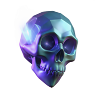 Glowing Crystal Skull - A luminous depiction of a crystal skull with glowing elements creating a mystical and otherworldly presence png