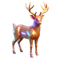 Iridescent Deer 3D Render - A stunning 3D render of a deer with iridescent features showcasing a spectrum of colors and ethereal beauty png