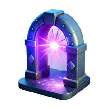 Glowing Archway to Another World - A luminous depiction of an archway leading to another world with glowing elements highlighting its mystical and enchanting presence png
