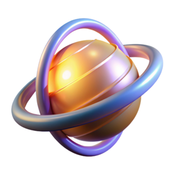 astratto globo con anelli - un' concettuale opera d'arte con un astratto globo con anelli la creazione di un' dinamico e moderno visivo composizione png