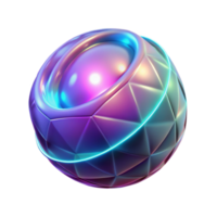 Abstract Neon Sphere in a Three Dimensional Render with Futuristic Design png