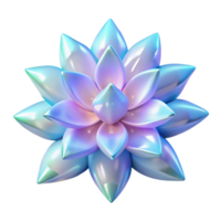 Iridescent Flower Three Dimensional Render with Shimmering Petals and Delicate Design png