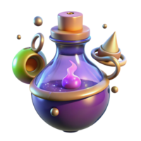 Magical Potion Bottle in a Three Dimensional Render of Enchantment png