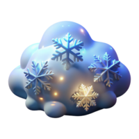 Snowy Cloud Three Dimensional Render in a Whimsical Scene of Nature png