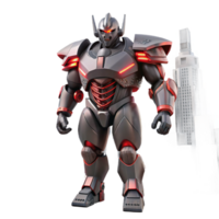 Giant Robot in City with Futuristic Design and Dynamic Action png