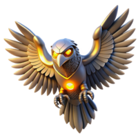 Mechanical Owl with Wings of Power in a Dynamic Three Dimensional Scene png