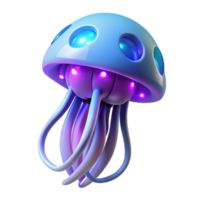 Glowing Jellyfish Robot - A futuristic depiction of a jellyfish robot with glowing elements showcasing advanced mechanical design and sleek features png