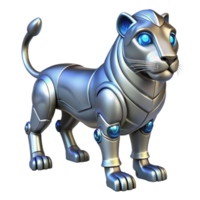 Metallic Lion Robot in a Futuristic Three Dimensional Scene of Design png