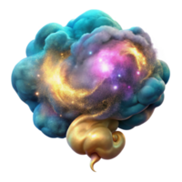 Cosmic Nebula Cloud Render Abstract Background of Celestial Galaxy Swirl and Golden Element png