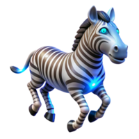 Striped Zebra in a Three Dimensional Render of Wildlife png