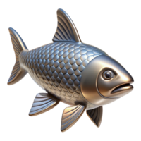 Metallic Fish in a Three Dimensional Model of Futuristic Design png
