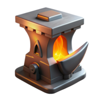 Metal Forge Animated 3D Model - A dynamic 3D model of a metal forge capturing the essence of craftsmanship and advanced technology png