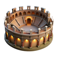 Ancient Amphitheater 3D Model A serene depiction of an amphitheater navigating the digital landscape, captured in a stunning three-dimensional model. png